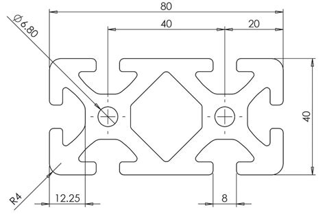 40 x 80 ITM Aluminium Extrusion